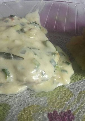 Una foto de Cazón al verdeo con puré de batata