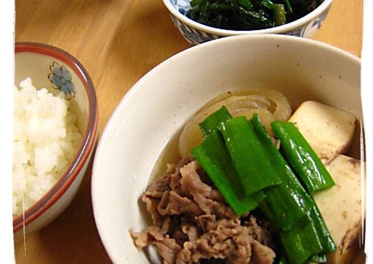 Steps to Make Quick Nikudofu - Simmered Meat and Tofu