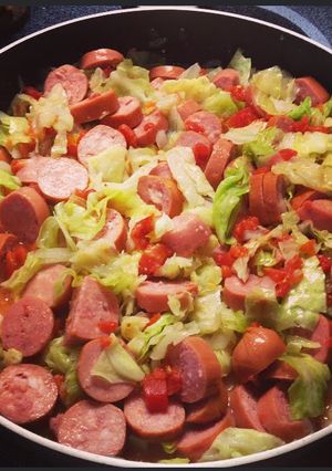 A picture of Sausage And Rotel Cabbage.