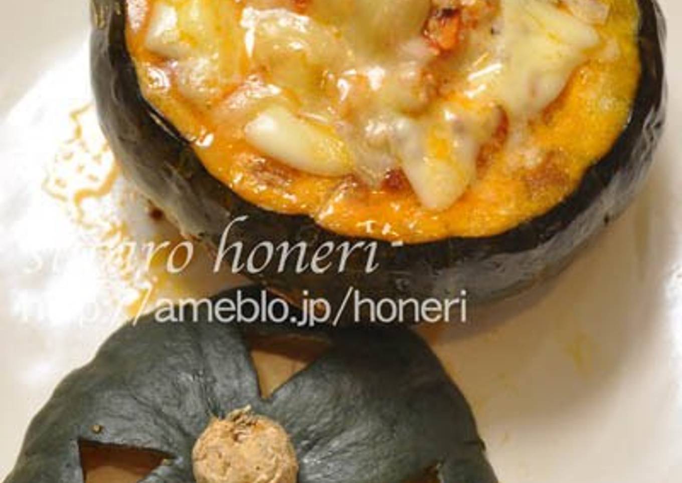 Oven-Baked Halloween Meat-Stuffed Kabocha Squash