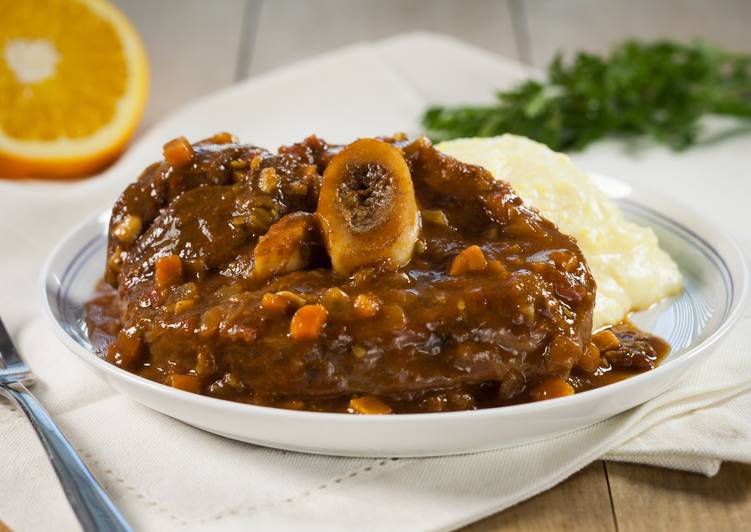 Simple Way to Prepare Super Quick Homemade Osso Buco with Creamy Polenta and Citrus Gremolata