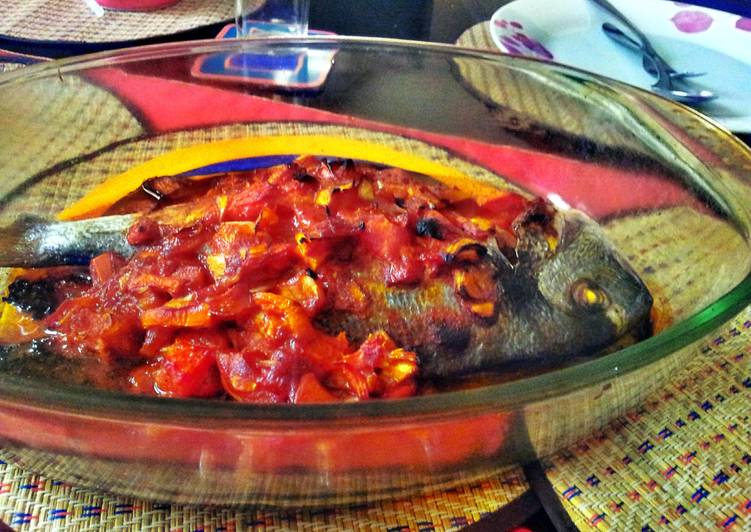 sea bream with tomato sauce sea bream with tomato sauce