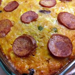 A picture of sandra's chicken and rice casserole.