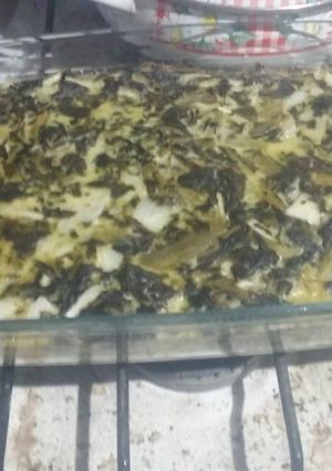 Una foto de Soufflé de acelga, cebolla y queso crema