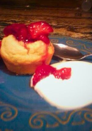 A picture of Emily's Strawberry Filled Corn Muffins.