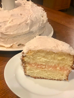 A picture of Raspberry-White Chocolate Cream Cake.