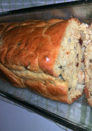 A picture of Chicken dried tomatoes and Basil cake.