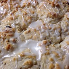 Glazed Cinnamon Raisin Biscuits A picture of Glazed Cinnamon Raisin Biscuits.
