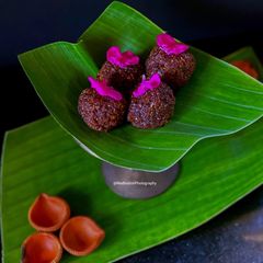 A picture of Flaxseed Coconut Jaggery Ladoo.