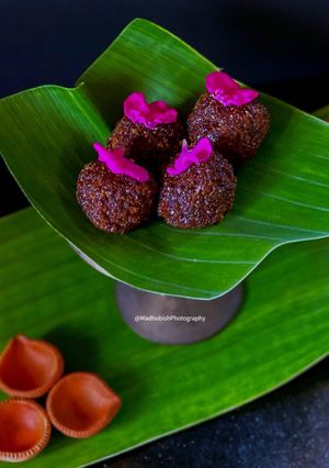 A picture of Flaxseed Coconut Jaggery Ladoo.