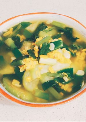 Hình của món Canh Mướp&Mồng Tơi Nấu Bắp.