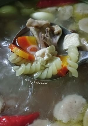 Foto resep 368. Chicken Soup with Fusilli Pasta / Sop Ayam Makaroni Spiral