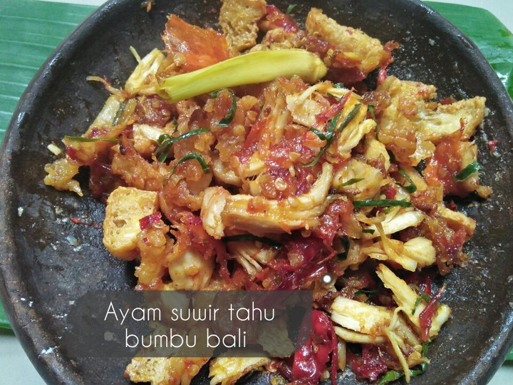 Cara Buat Ayam suwir tahu bumbu bali (dari sisa lauk) Bahan Sederhana