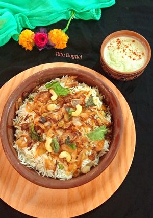 A picture of Chana Masala Biryani.