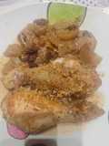 Pollo al horno al brandy con almendras