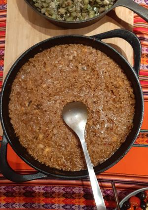 Una foto de Arroz con langosta y ostras