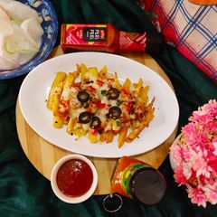 A picture of Pizza fries 🍟🍟🇺🇸🇺🇸.