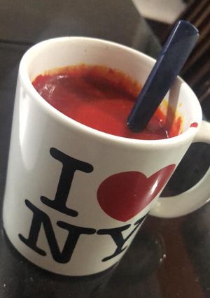 Una foto de Sopa crema de remolacha vegana