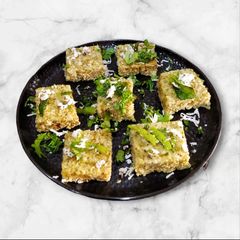 A picture of Mung bean Dhokla.