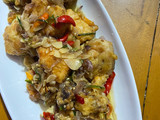 Tumis tahu bawang pedas