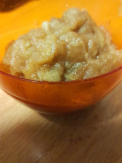 A picture of Microwave Apple sauce. So simple.