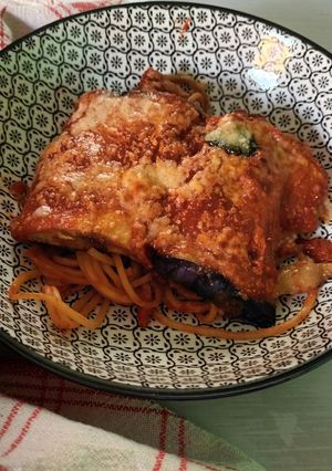 Foto di Involtini di melanzane e spaghetti