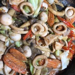A picture of Chopsuey (Vegetables with Squids).