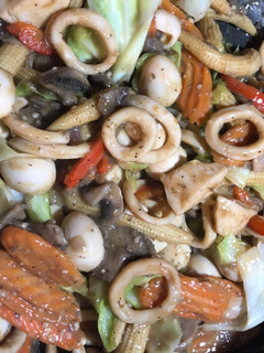 A picture of Chopsuey (Vegetables with Squids).