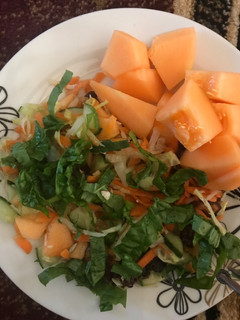 A picture of Veggies and fruits salad.