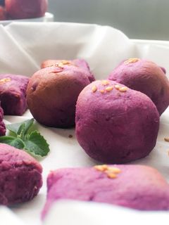 Hình của món Bánh khoai lang tím nguyên vị.