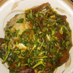 A picture of Water leaf stew.