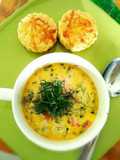Salmon Soup and Cheeses Scone