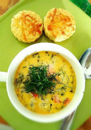 รูปของ Salmon Soup and Cheeses Scone