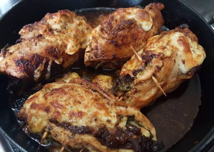 Sundried tomato, spinach and cheese stuffed chicken breast