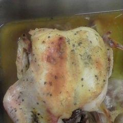 A picture of Whole baked chicken.