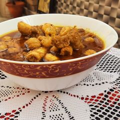 Mutton Kadahi with Lotus Seeds A picture of Mutton Kadahi with Lotus Seeds.