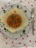 Tomatenrisotto in Parmesanschale