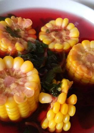 Foto resep Bayam Merah Rebus Jagung #lunch5menit
