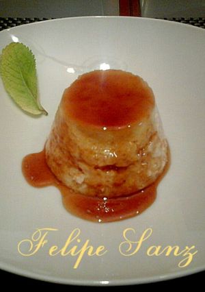 Una foto de Flan de queso