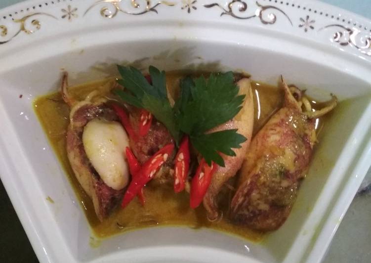 Resep Cumi isi kuah kuning Anti Gagal