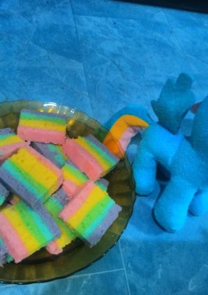 Foto resep Bolu Pelangi My Little Pony Rainbow Dash