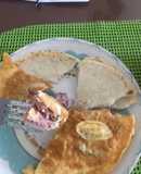 Omelette o tortilla de huevo con jamón cervecero
