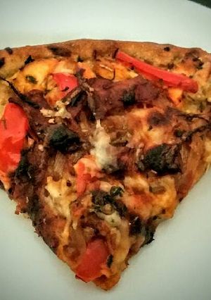 A picture of Deep Dish BBQ Chicken Pizza.