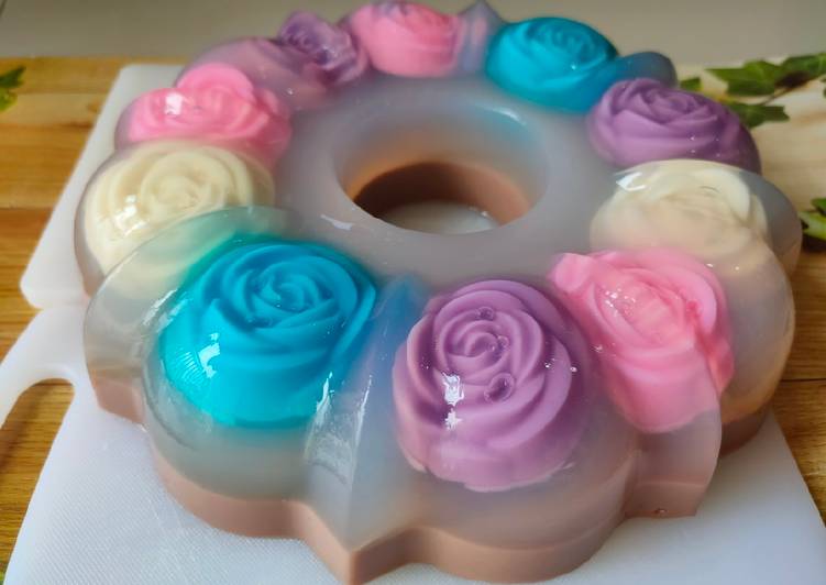 Cara Gampang Membuat Puding Kaca Bunga Mawar yang Lezat Sekali