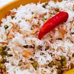 A picture of Matar Pulao.