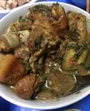 Móng giò heo nấu giả cầy chuối xanh