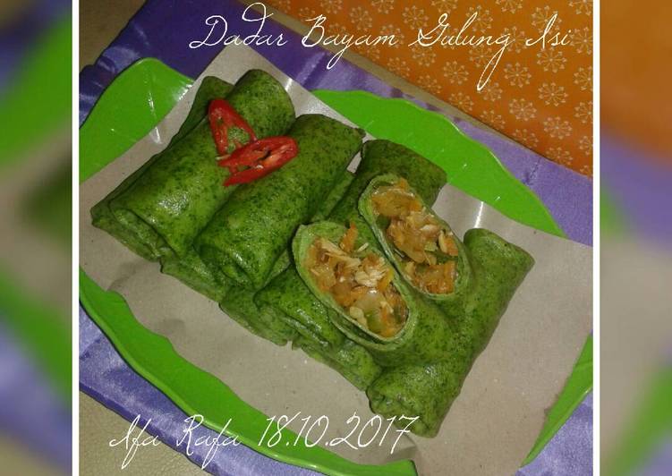 Resep Dadar Bayam Gulung Isi (Menu Anak) Lezat