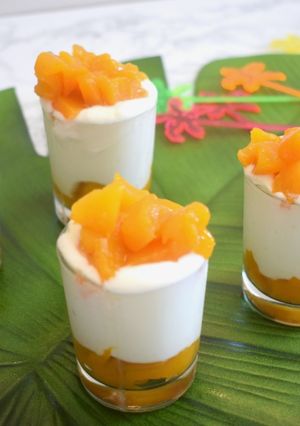 Une photo de Verrines mangue fromage blanc