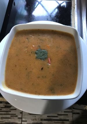 Una foto de Sopa de verde con chorizo