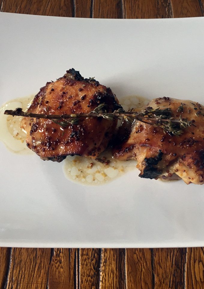 Una foto de Pollo al horno con mostaza y miel